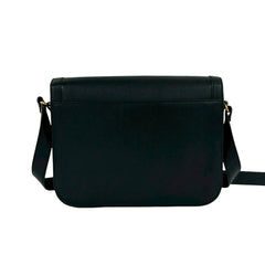 YVES SAINT LAURENT Vintage YSL Logo Leather Semi-Shoulder Bag, Black, 68785 — Like New