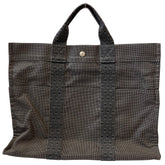 HERMES Hermes Herline MM Canvas Tote Bag, Black, Women's — Like New