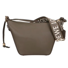 LOEWE A538G13X01 Classic Calf Hammock Hobo Mini Shoulder Bag, Dark Khaki Green, Gold Hardware, with Anagram Strap (sold separately), for Women — Like New