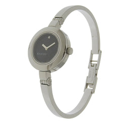 Gucci GUCCI Watch 105 Stainless Steel x Diamond Quartz Analog Display Black Dial Women's — Very Good