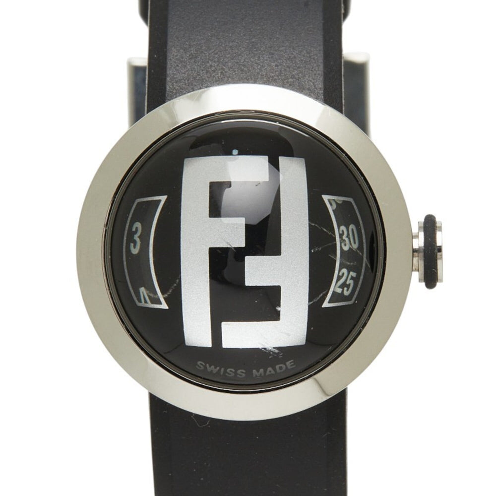 Fendi Bousla Watch 8010L Quartz Black Dial Stainless Steel Rubber Women's FENDI — Good