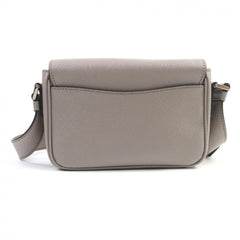 PRADA 2VD065 Saffiano Leather Argilla Shoulder Bag with Triangle Logo Plate, Dust Bag, Made in Italy, Women's — Like New