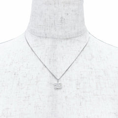 CELINE 460GB6BZI Triomphe Rhinestone Necklace, Silver, Made in Italy, Women's, with Box and Dust Bag — Like New