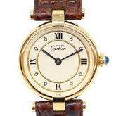 Cartier Must Vendôme SM Vermeil Quartz Watch with Roman Numerals, Gold and Ivory Dial, Ladies' — Very Good