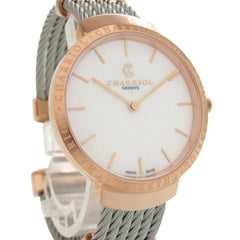 Unused Charriol Saint-Tropez Stainless Steel White Shell with Dial and Pink Gold Quartz Wristwatch 0595 CHARRIOL — New - Store Return