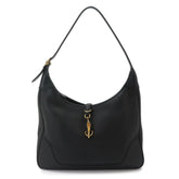 Hermes Trim 31 Shoulder Handbag, Taurillon Clemence Leather, Black, □F Stamp, Gold Hardware — Like New