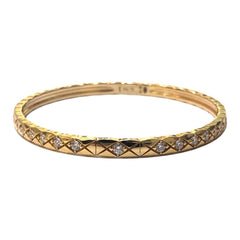CHANEL J13080 18K Yellow Gold Coco Crush Collection Accessory Jewelry Full Diamond Bracelet Women's Like New — Like New