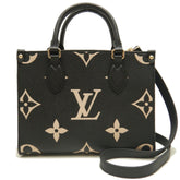 LOUIS VUITTON Louis Vuitton Bicolor Monogram OnTheGo PM M45659 Handbag Black Empreinte Beige Women's 253836 — Like New