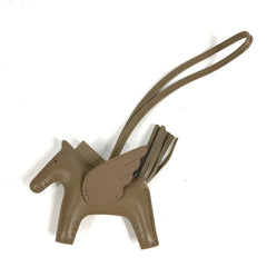 HERMES Hermes Horse Keychain Cheval Rodeo Pegasus PM Accessory Bag Charm So Etoupe All Agneau Milo Men's Women's Beige Like New — Like New