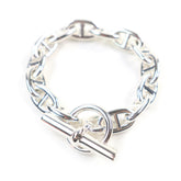 HERMES Chaine d'Ancre MM 925 14-link bracelet, silver, with box, made in France, weight 54.87g, for women — Like New