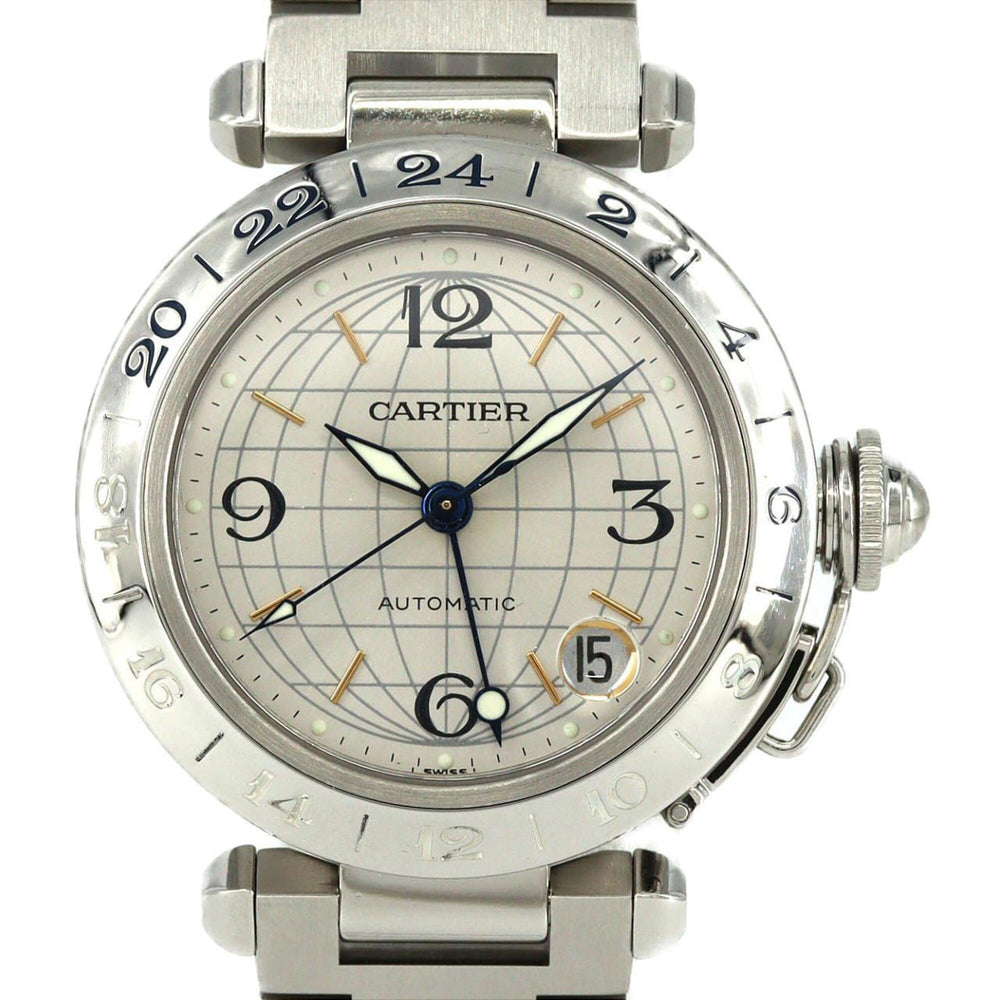 Cartier Pasha C GMT W31029M7 Stainless Steel Automatic Watch — Very Good