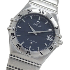 Omega Constellation 1512.40 Men's Watch, Brand Name, Date, Quartz, Stainless Steel (SS), Silver/Navy — Good