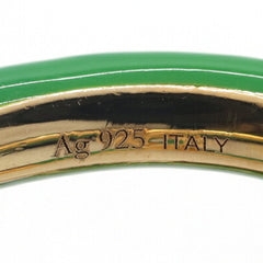 Bottega Veneta Paraquito Ring 666044, Gold, SV, Sterling Silver 925, Enamel, Green, Women's — Like New