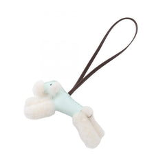 Hermes Buddy Charm Vert Peppermint Chocolate Accessory Sheepskin Leather Agneau Milo Women's Green Brown White — New - Store Return