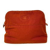 HERMES Bolide 31 Canvas Pouch, Orange, Women's — Like New