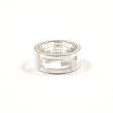 GUCCI Branded Cutout G Ring, Sterling Silver 925, Size 11, Silver, Women's — Like New
