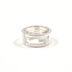 GUCCI Branded Cutout G Ring, Sterling Silver 925, Size 11, Silver, Women's — Like New