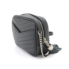 Saint Laurent Lou Chain Shoulder Handbag, Leather, Black, 612579 — New - Store Return