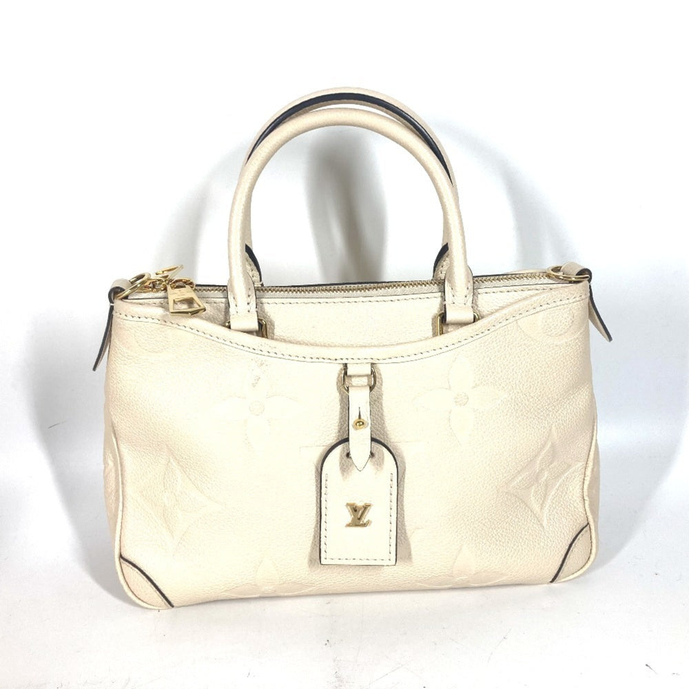 LOUIS VUITTON M46503 Monogram Empreinte Trianon PM Bag Handbag Tote Shoulder Leather Women's Crème White G-241125-63 — Like New