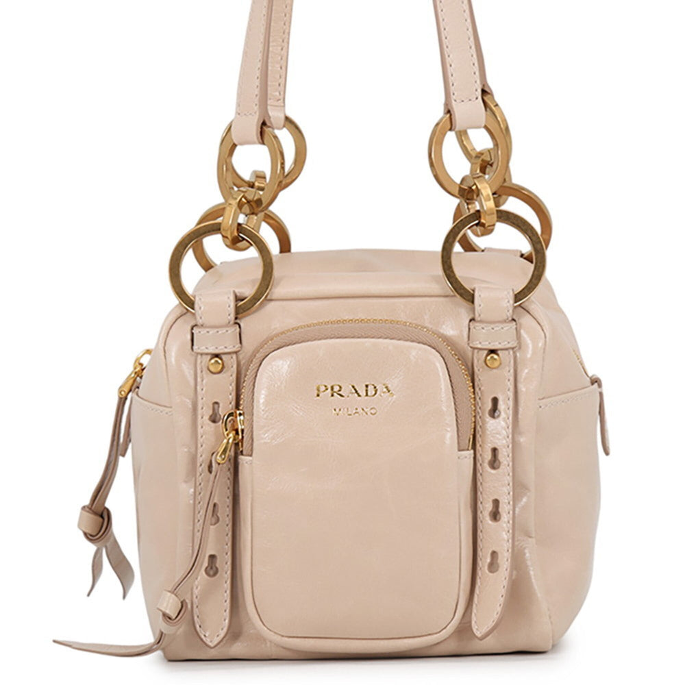 Prada handbag, dangle leather, 1BB137, PRADA — Like New