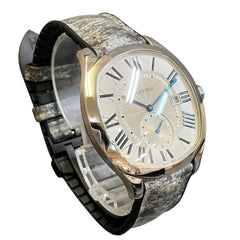 Cartier Drive de LM wristwatch, total weight 74.8g, stainless steel, rubber strap, automatic movement, silver dial, WSNM0004 — Good