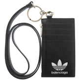 Balenciaga x Adidas Collaboration Trefoil 721894 Leather Black Shoulder Wallet 1288BALENCIAGA — New - Store Return