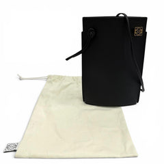 LOEWE C630R12X01 Classic Calfskin Dice Pocket Anagram Shoulder Bag, Black, Made in Spain, Women's, with Dust Bag — Like New