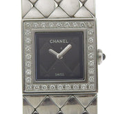 CHANEL Matelasse Watch Diamond Bezel H0489 Stainless Steel Quartz Analog Display Black Dial Women's I213024033 — Good
