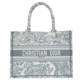 Christian Dior Unused Dior Book Tote Bag, Medium, Toile de Jouy Embroidery, 50MA0225, Cotton, Light Blue, White, 0283Dior — New - Store Return