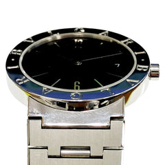 Bvlgari watch, total weight 78.8g, stainless steel, quartz movement, black dial, BB33SSD — Very Good