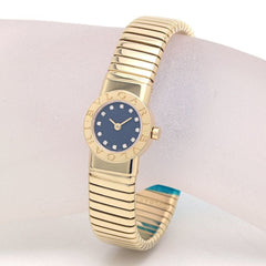 BVLGARI Tubogas 12P Diamond Watch BB192TY 12 BB192TG Women's 18KYG 40263 — Very Good