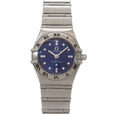 Omega Constellation Mini Cindy Crawford Limited Edition (1999 pieces) 1563 86 Ladies' Watch 16 Diamonds Blue Quartz — Very Good