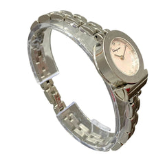 Salvatore Ferragamo Gancini watch, total weight 34.6g, stainless steel, quartz movement, pink mother-of-pearl dial, SFBF00118 — Good