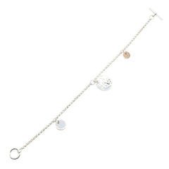 Hermes Ex-Libris Bracelet - Sterling Silver 925, 18K Pink Gold (PG) Women's Gold/Silver Tone — Like New
