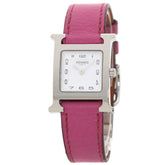 Hermes HH1.210 H Watch Stainless Steel Leather Ladies HERMES — Very Good