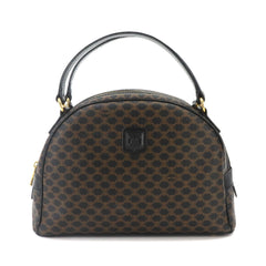 Celine Macadam Handbag, Leather, Black/Brown, Gold Hardware — Like New