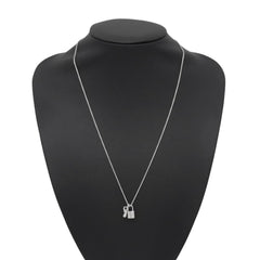 Louis Vuitton Pendant Lockit Necklace, 18K White Gold, Q93320. (LOUIS VUITTON pendant necklace) — Like New