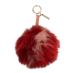 FENDI Pom Fur Charm, Red, Women's — Like New