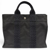 HERMES Hermes Herline PM Silver Hardware Sellier Canvas Tote Bag Handbag Gray Made in France Women's — Like New