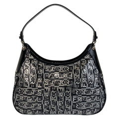 Salvatore Ferragamo Black Grey Silver Hardware Shoulder Bag Women's — Like New