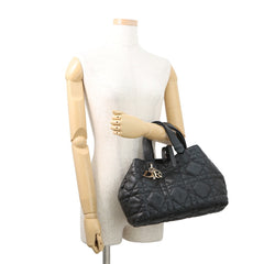 Christian Dior Macro Cannage Toujours Medium Leather Handbag M2821OSNW_M900 Black Women's — Like New