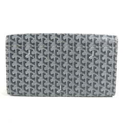 GOYARD Monte Carlo Bag, Flap Handbag, Pouch, Clutch Leather, Men's/Women's, Gray, Like New — Like New