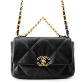 Chanel Chain Shoulder Bag CHANEL19 Matelassé Coco Mark Shiny Lambskin AS1160 CHANEL Black 19 Handbag Women's — Like New
