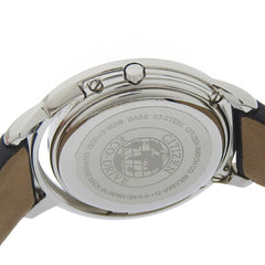 Citizen B036 S112052 Women's Watch, Black Dial, 3 Hands, 5 Diamonds, Stainless Steel, Leather Strap, Eco-Drive, Approx. 32mm — Very Good