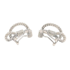 Hermes Rope Earrings, Sterling Silver 925, Women's Tone — Like New