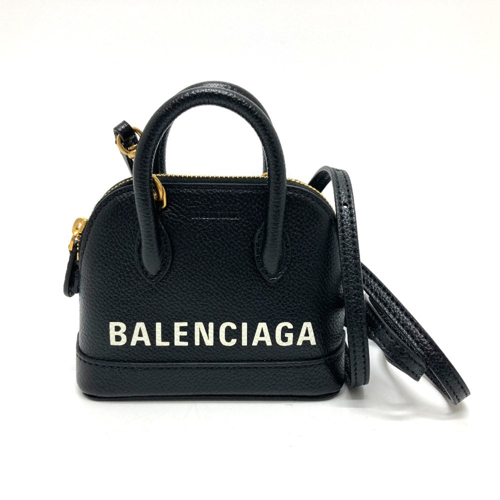 Balenciaga 639756 logo Bag 2WAY Hand Bag Shoulder Bag Black GoldHardware — Like New