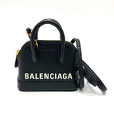 Balenciaga 639756 logo Bag 2WAY Hand Bag Shoulder Bag Black GoldHardware — Like New