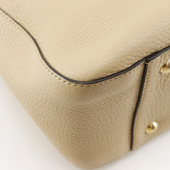 Fendi FF Tote Small Handbag 2-Way Shoulder Bag 8BH367 Calfskin Beige 2-way A5 Magnetic Closure Women's — Like New