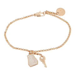 Hermes Kelly Clochette Small Bracelet PM Accessory 18KPG (Pink Gold) Diamond Women's Clear Gold Tone H220463B 00SH — Like New