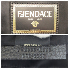 FENDI x VERSACE Backpack (7VZ066) - Black, Brown, Yellow, Gold Hardware, Nylon, Women's — Like New